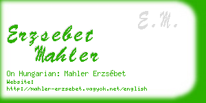 erzsebet mahler business card